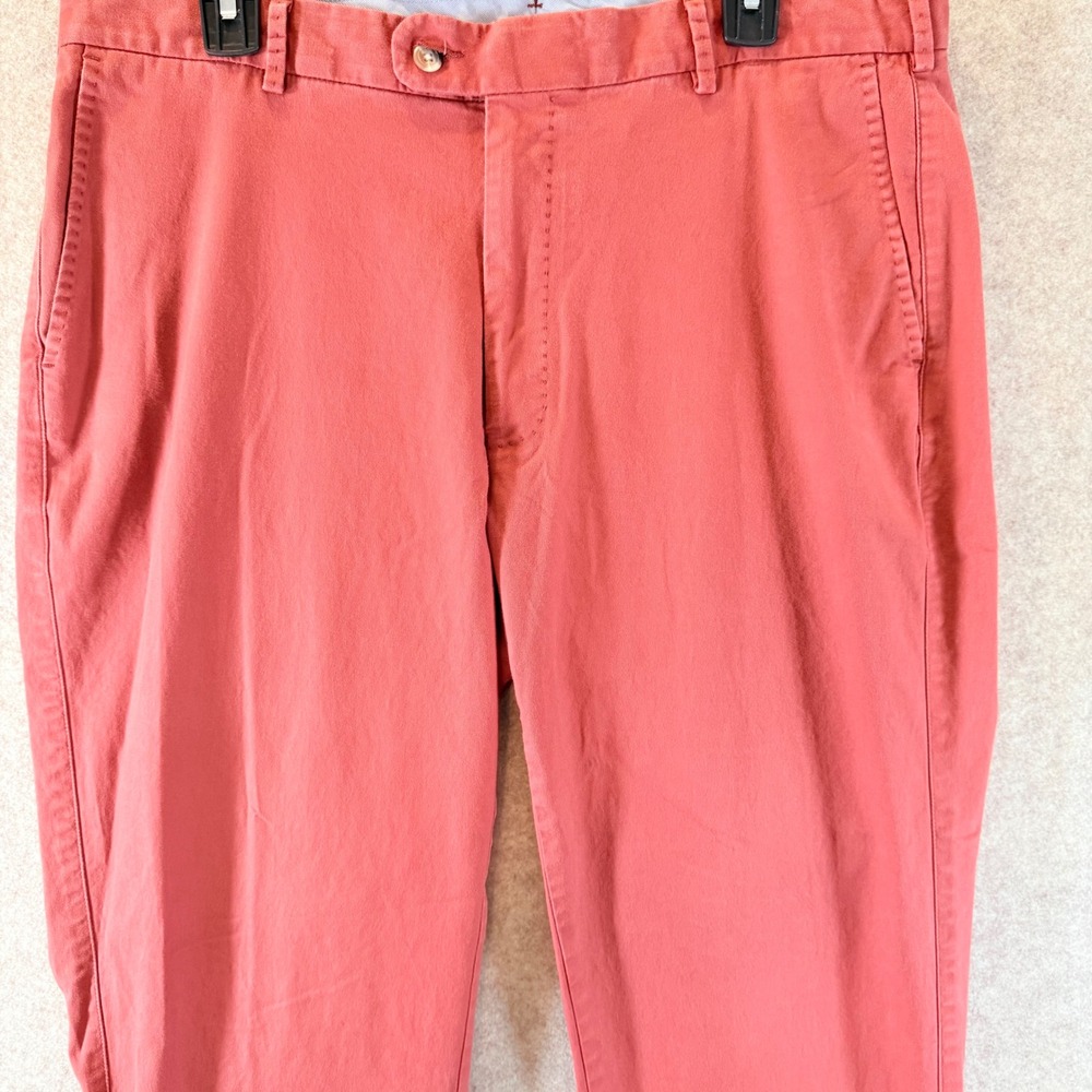 Peter‎ Millar Chino Pants 36 FLAT FRONT Golf Casual Coral Pink Preppy Cotton - Picture 3 of 9